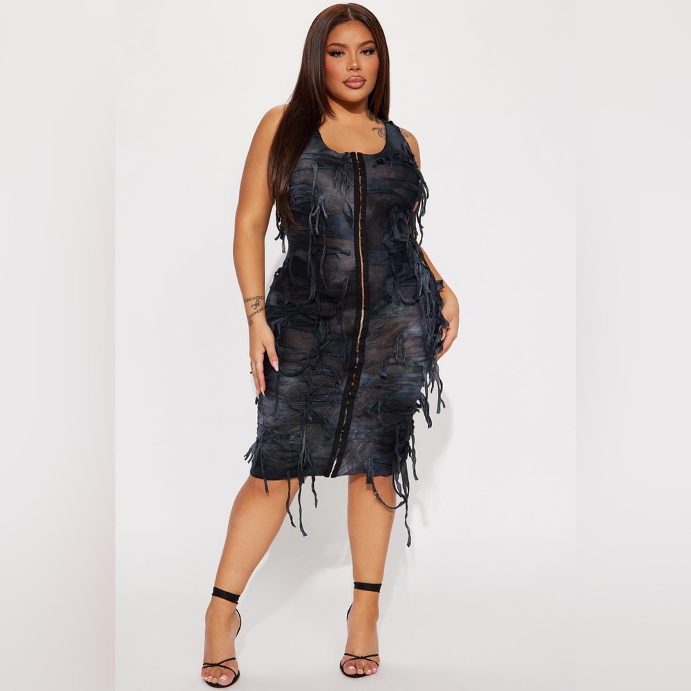 Women’s Mesh Fringe Sleeveless Dress 🖤 - Picture 5 of 5
